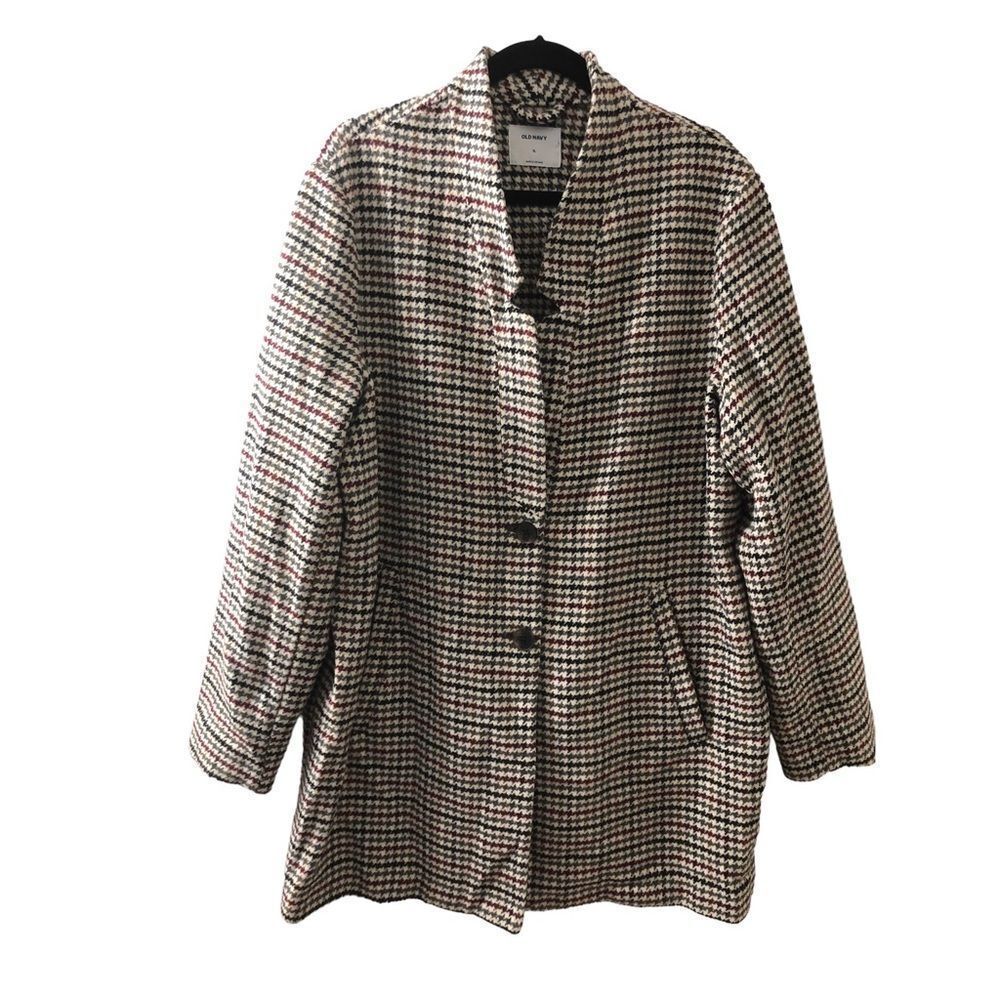 Old Navy Gingham Plaid Coat Sz XL